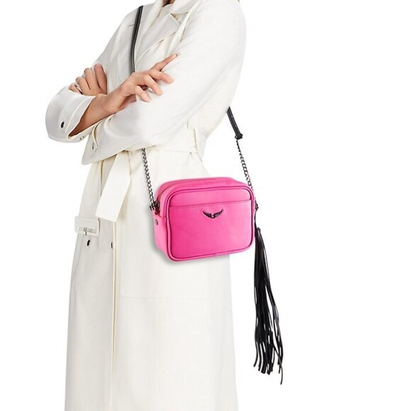 Zadig & Voltaire X-Small Boxy Initials Shoulder Bag Buttery Leather Barbiecore - Picture 5 of 11